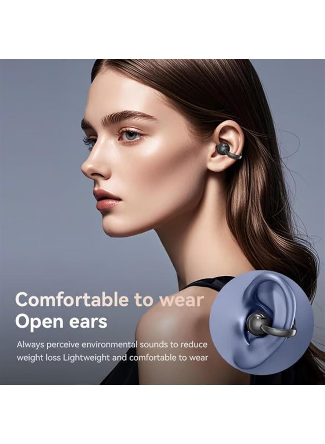 Arabest Clip on Earbuds for Small Ears, Open Ear Wireless Bluetooth 5.4 Headphones, 40H Playtime Air Conduction, Comfort Fit for Glasses, Waterproof Sport Ear Buds with Digital Display & MIC - Image 4