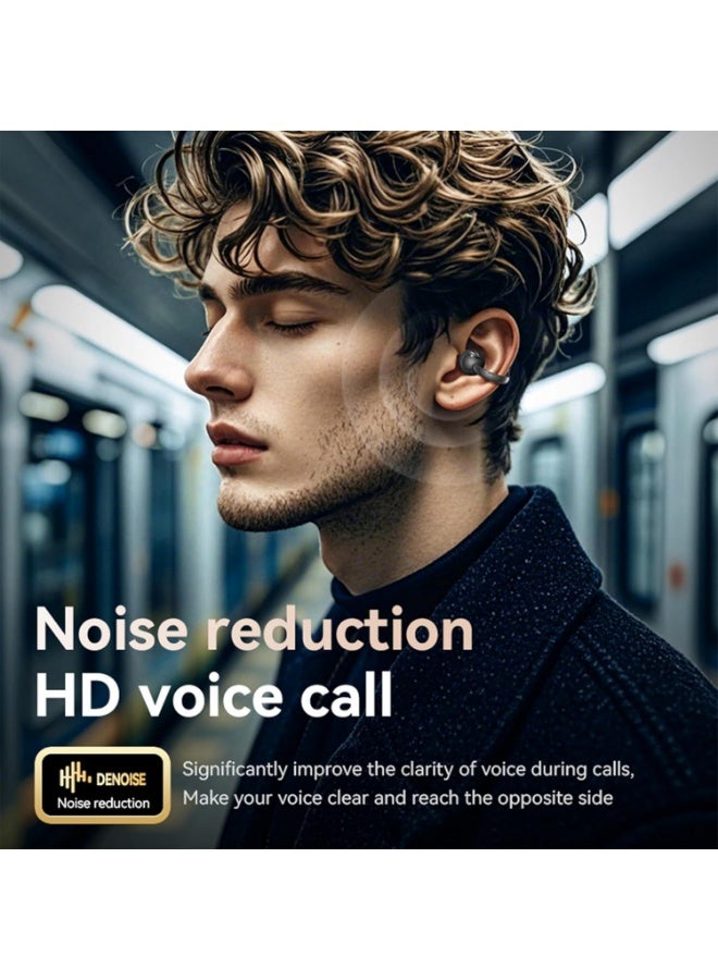 Arabest Clip on Earbuds for Small Ears, Open Ear Wireless Bluetooth 5.4 Headphones, 40H Playtime Air Conduction, Comfort Fit for Glasses, Waterproof Sport Ear Buds with Digital Display & MIC - Image 5