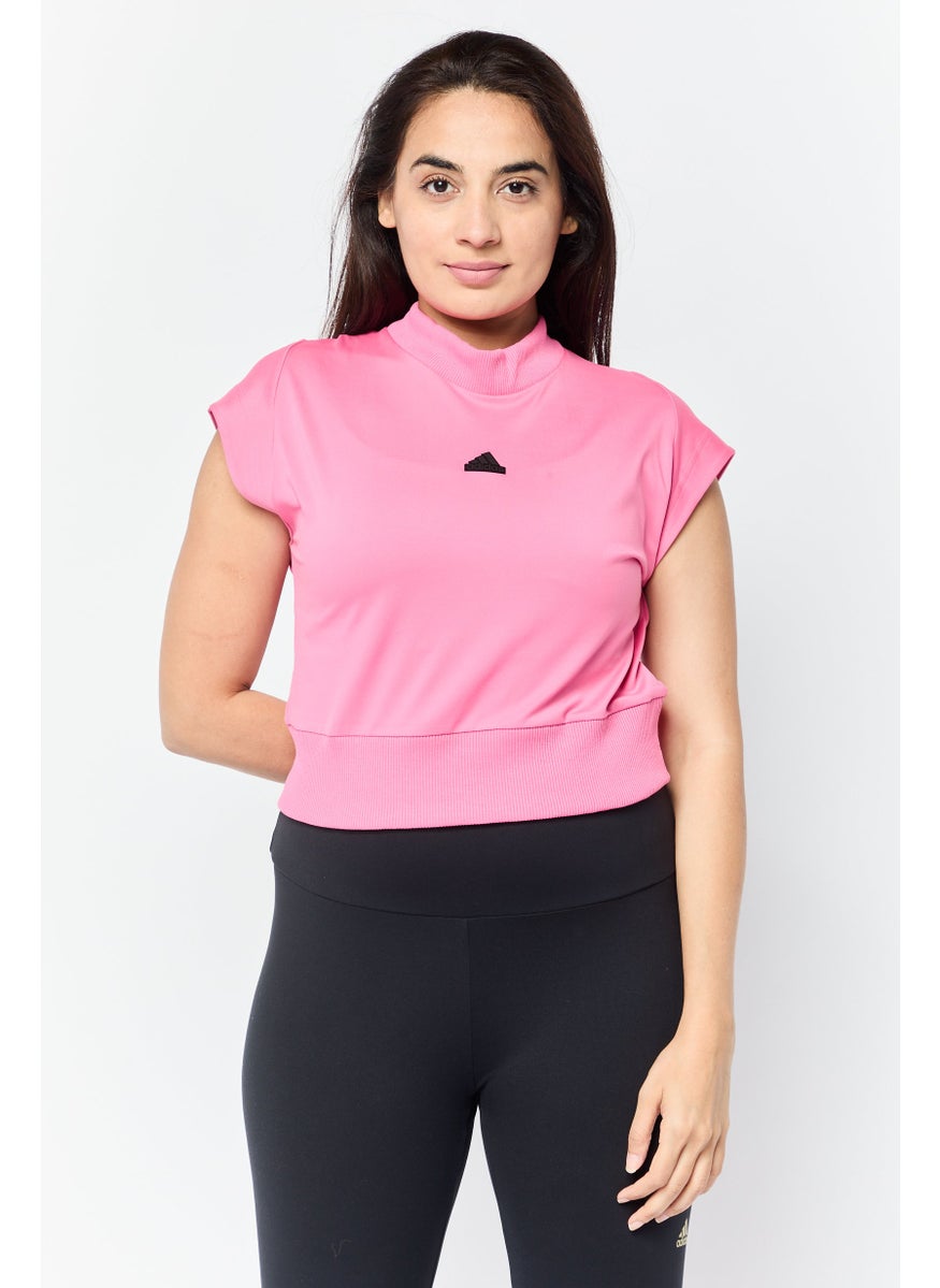 Adidas Women Sportswear Fit Cap Sleeve Outdoor T-Shirts, Pink  - Image 1