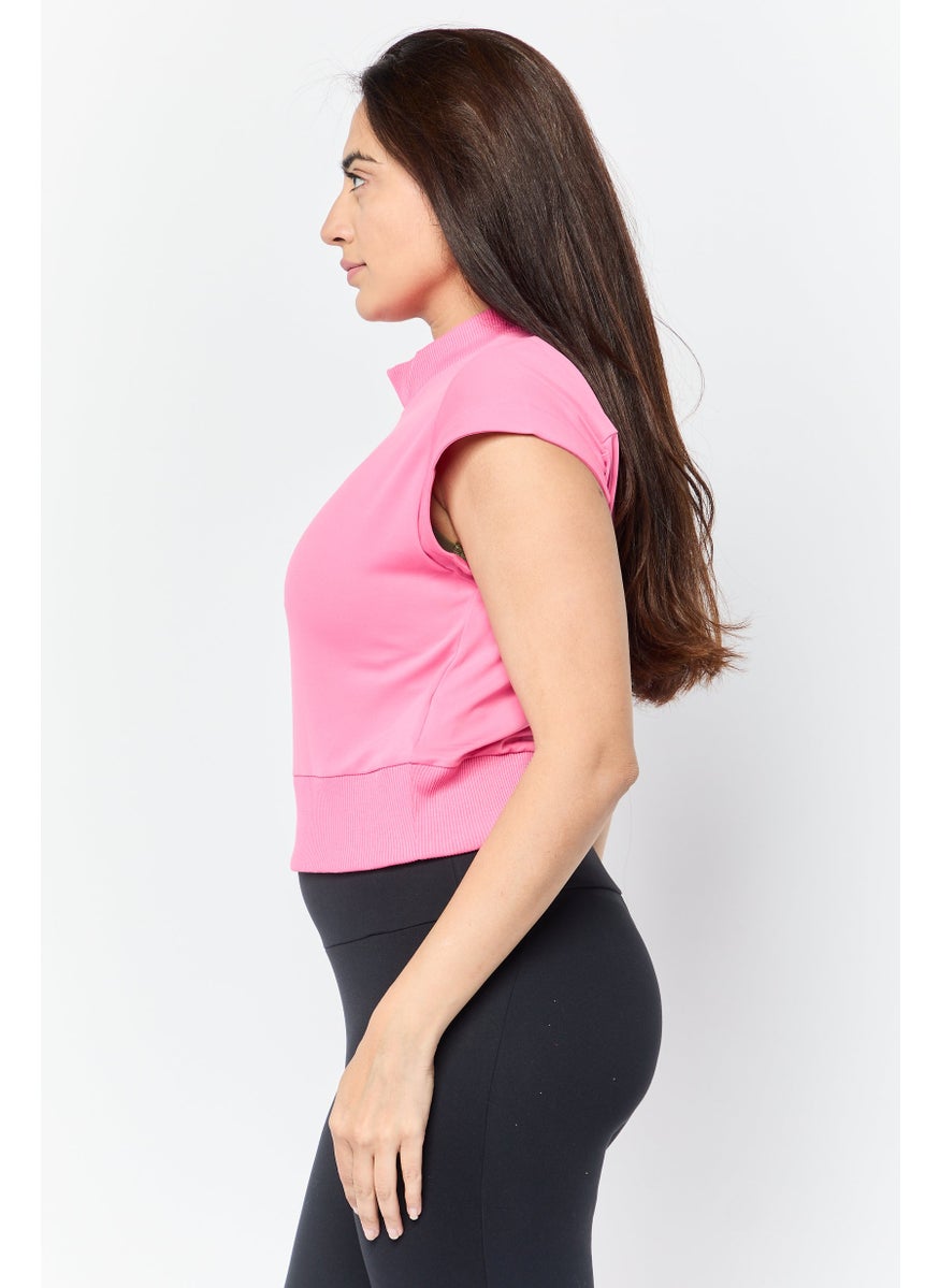 Adidas Women Sportswear Fit Cap Sleeve Outdoor T-Shirts, Pink  - Image 4