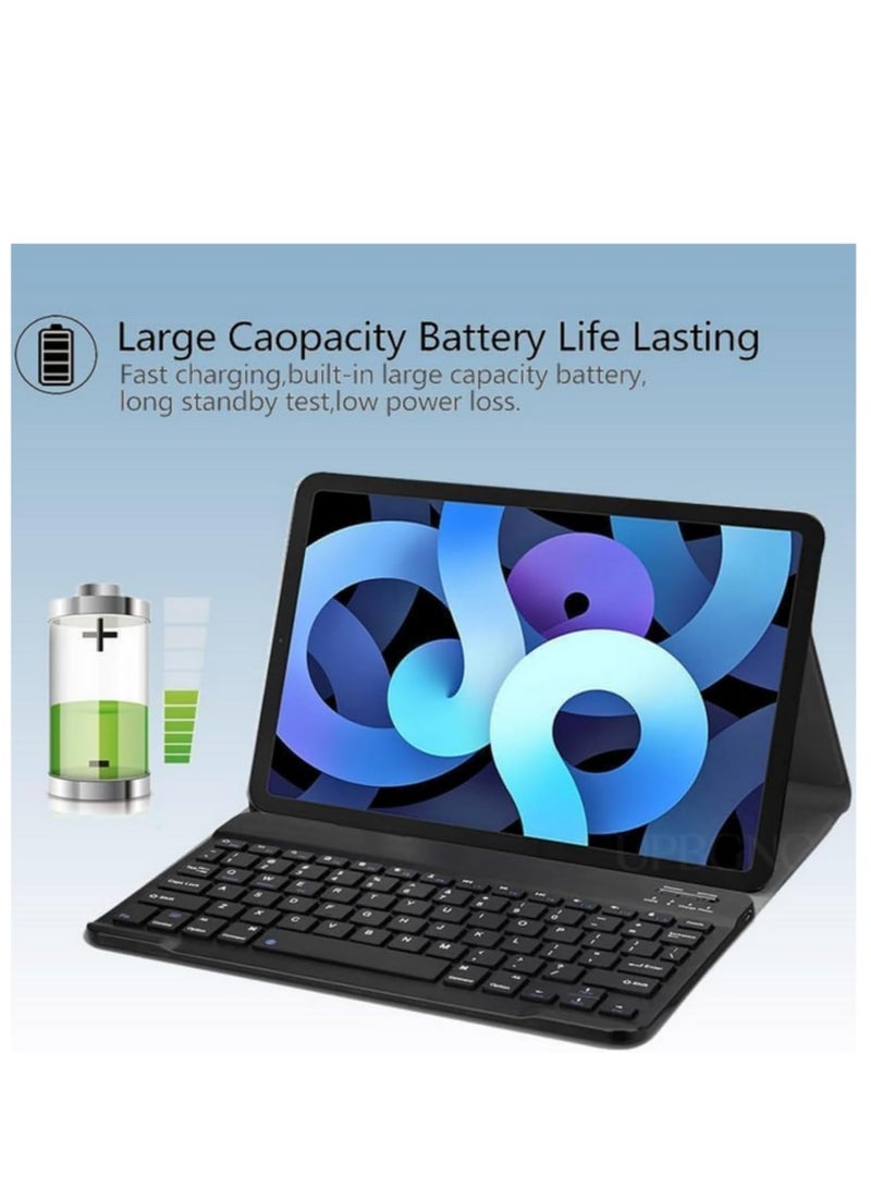 Buenos Keyboard Case For Redmi Pad SE 11 Inch 2023 Tablet, Slim PU Stand Cover With Magnetically Detachable - Image 2