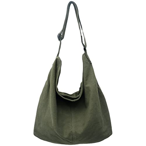GAXOS Aesthetic Cute Messenger Bag for School Vintage Green Canvas Crossbody for Women Shoulder Laptop Bag - Image 1
