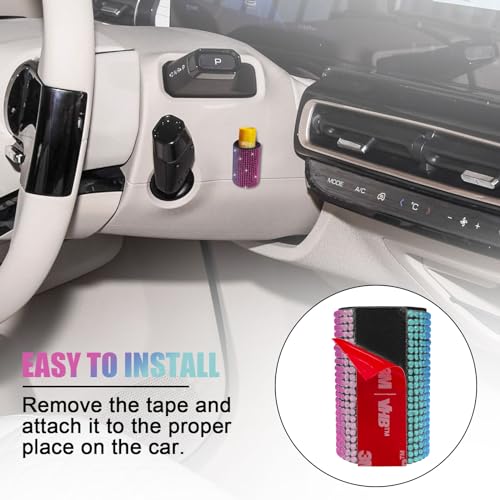 xbrtaia 1 Pack Upright Car Chapstick Holder, Bling Insulating Lip Balm Holder,Rhinestone Car Accessories for Women Interior,Suitable for Most Vehicles.(Rainbow) - Image 5