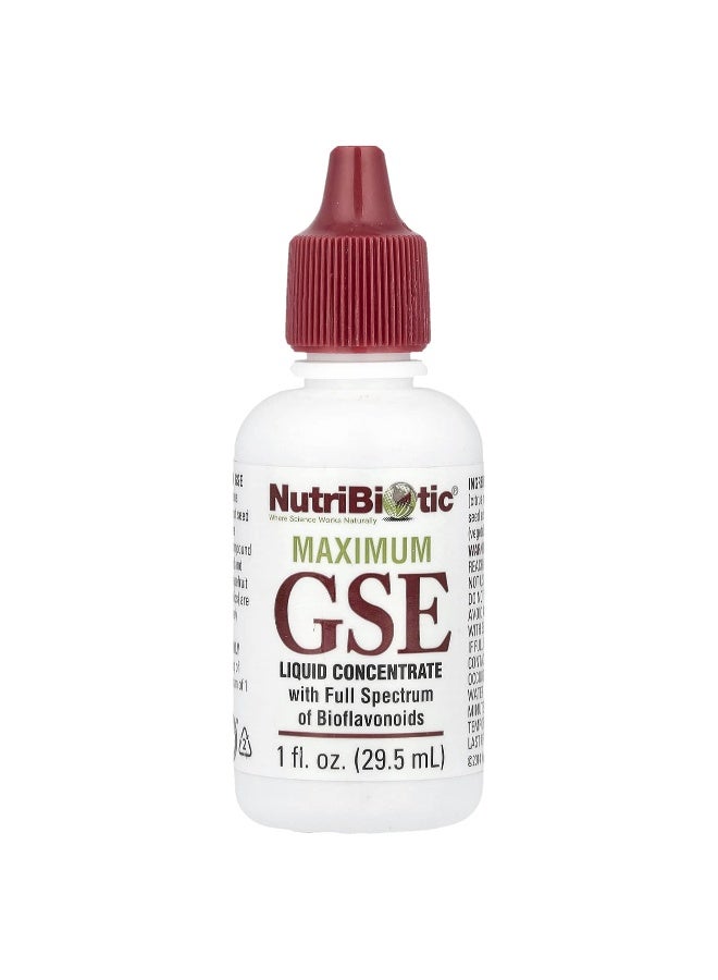 NutriBiotic, Maximum GSE, Liquid Concentrate, 1 fl oz (29.5 ml) (Packaging may vary) - Image 1