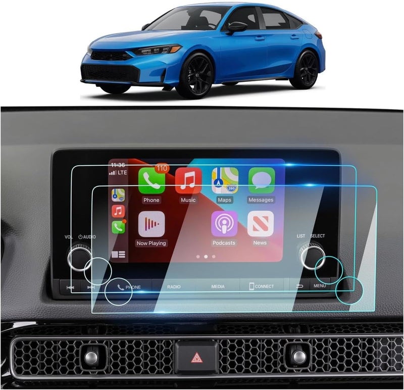 (2PCS) For 2026 Honda Civic Screen Protector For 2022 2023 2024 2025 2026 Civic (LX/EX/EX-L/Sport/Sport Hybrid) 7Inch Touchscreen 2026 Civic Accessories 9H Tempered Glass [NO Fingerprint&Scratches] - Image 1