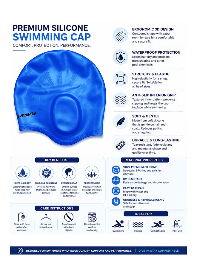DBLEW Swimming Cap – Waterproof Stretch Swim Hat for Adults & Kids, Comfortable Fit, Pink - Image 3