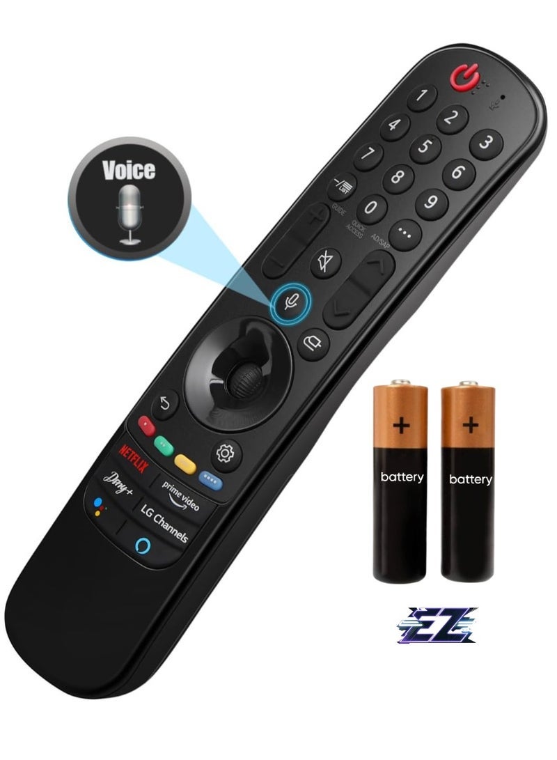 PopZa MR21GA Remote Control for LG Magic Remote 2021 – Replacement for LG UHD, OLED, QNED, NanoCell 4K, 8K TVs with Pointer and Voice Function, Compatible with Most LG TVs 2018-2022 - Image 1