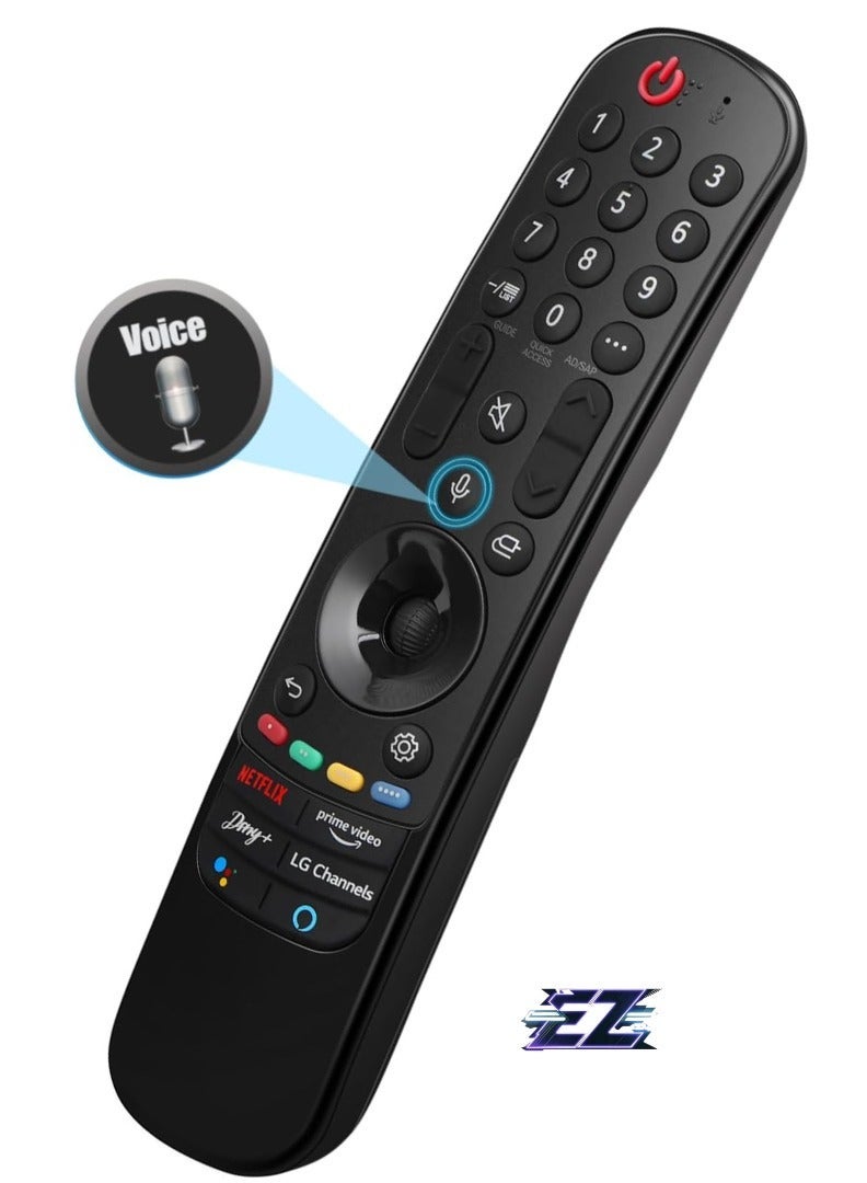 PopZa MR21GA Remote Control for LG Magic Remote 2021 – Replacement for LG UHD, OLED, QNED, NanoCell 4K, 8K TVs with Pointer and Voice Function, Compatible with Most LG TVs 2018-2022 - Image 2