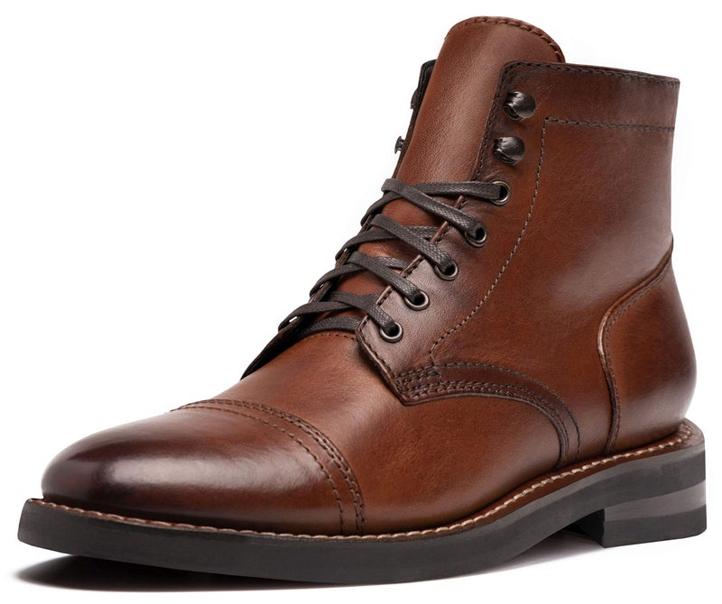 Thursday Boot Company Men’s Captain Cap Toe Leather Boots Brandy 11.5, 38.5 EU - Image 1