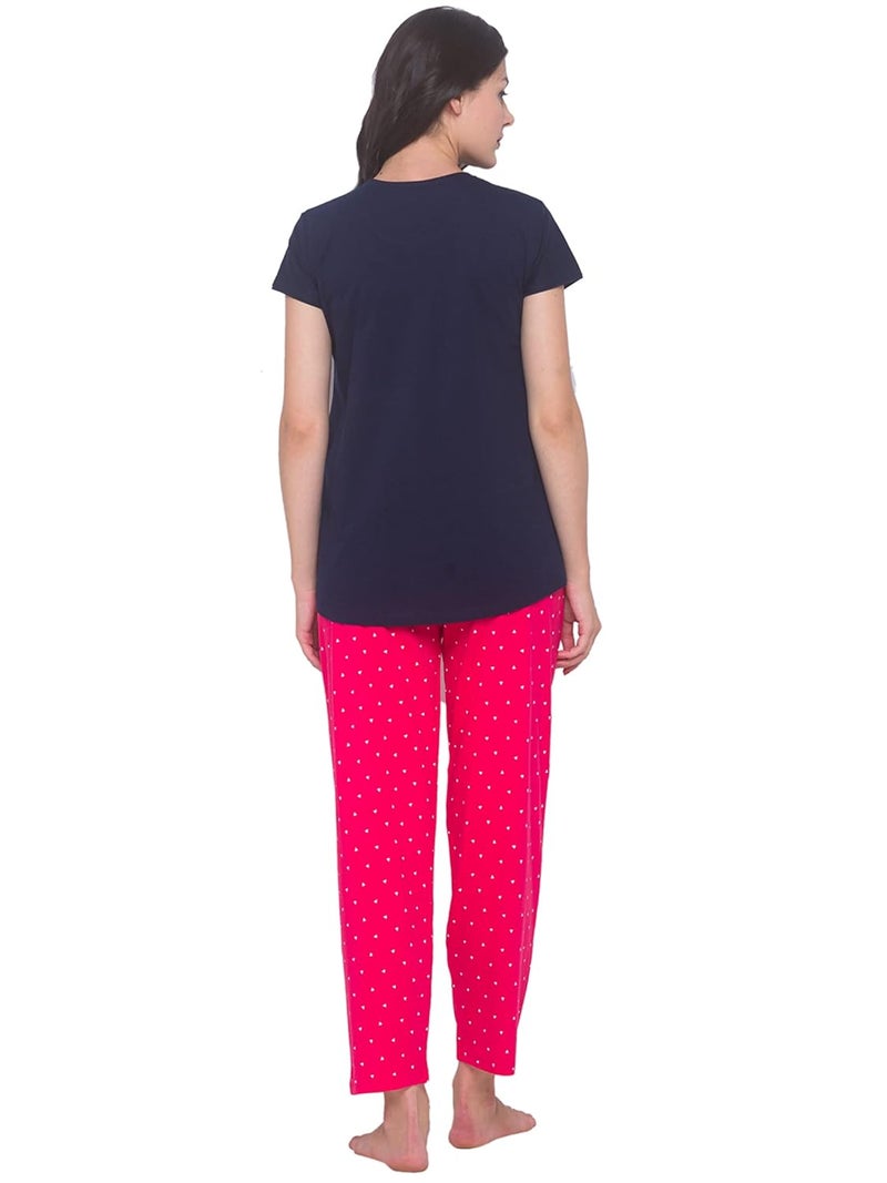 AV2 Store Women Cotton Printed Maternity & Feeding Top & Pajama Set 2239 - Image 2