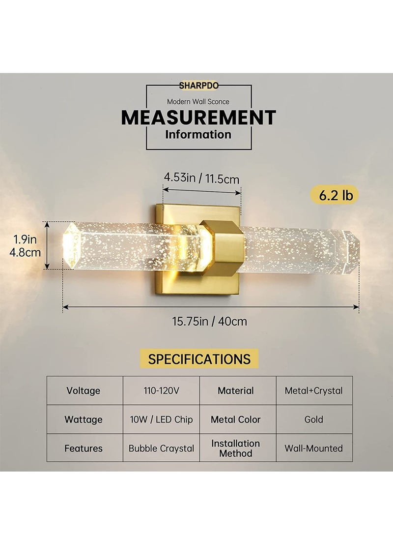 Sharpdo - Modern Home Decor 3 Tone Luminous Crystal Wall Lamp - Image 1