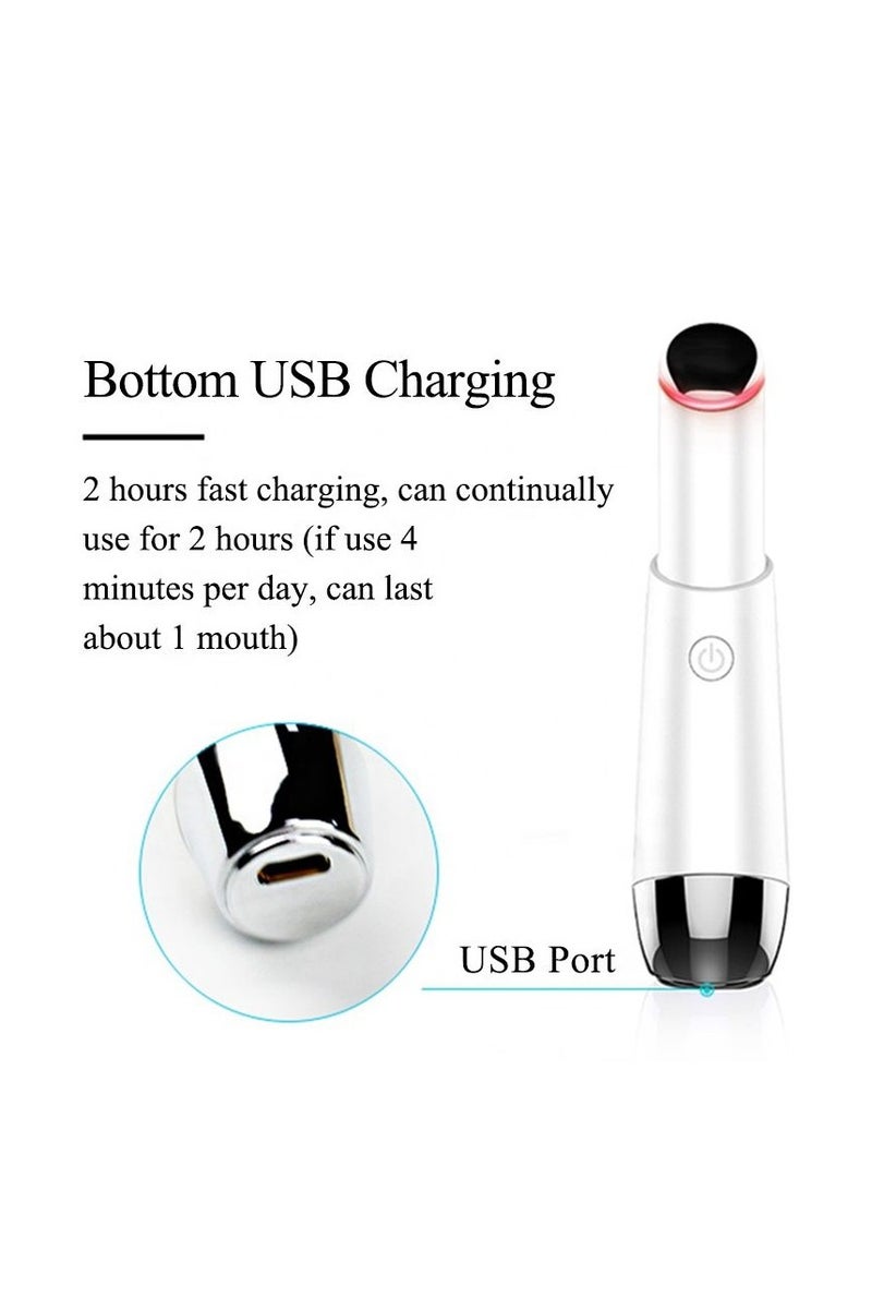 إسكدنيا جهاز العناية بالعين والشفاه بالفوتون – تدليك ذكي للوجه مع ضوء أحمر وأزرق – لإزالة التجاعيد والانتفاخ – قلم عناية بالبشرة قابل للشحن - Image 2