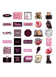 DTBG 55 Sheets of Black Pink Graffiti Minimalist Korean Stickers for Laptop, Water Cup, Ledger, Phone Case Decoration, Waterproof DIY Stickers  - Image 5