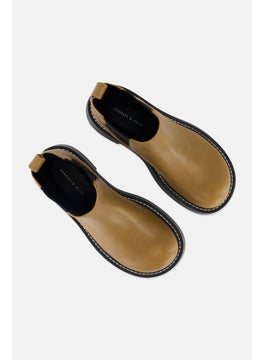 CHARLES & KEITH Women Slip On Ankle Boots, Khaki  - Image 4