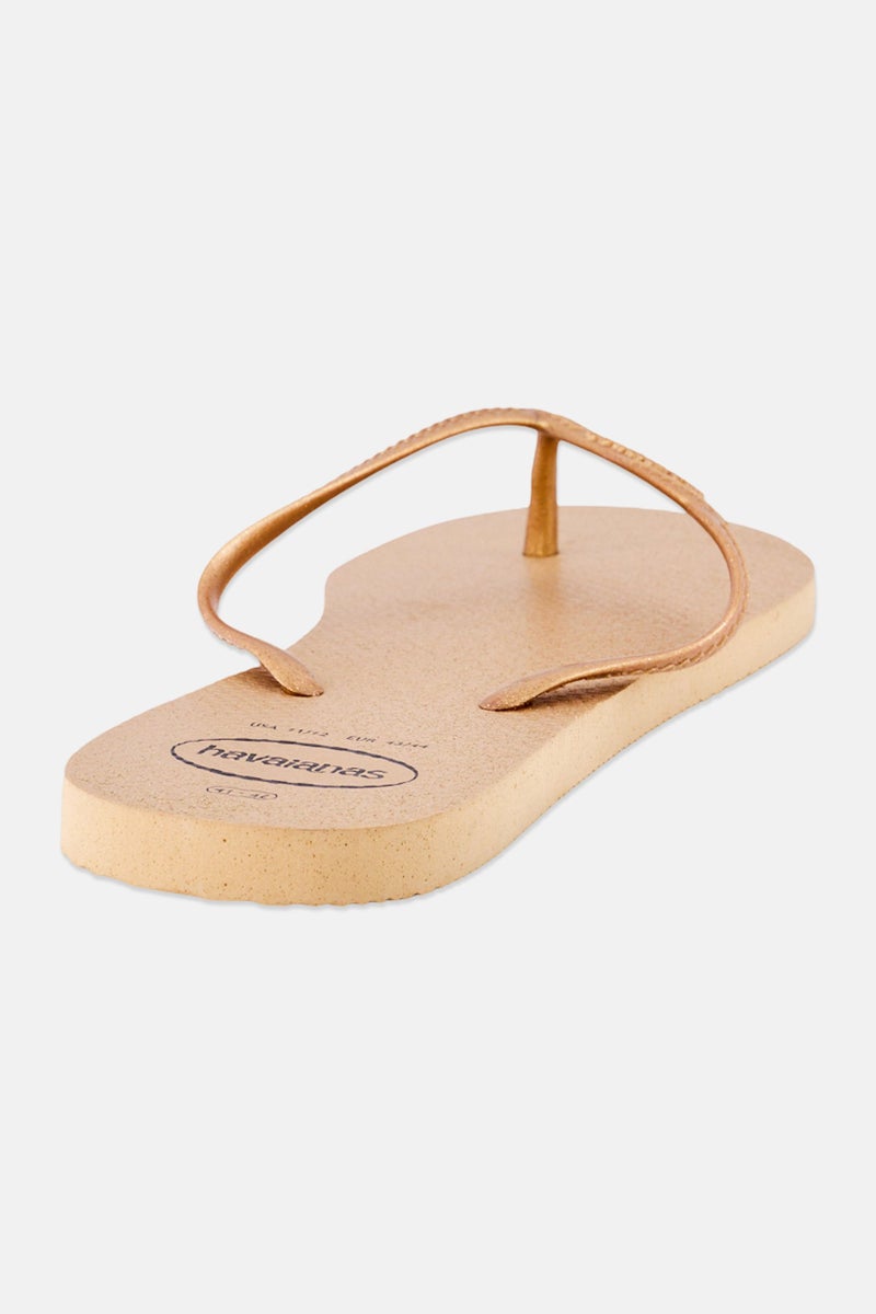 Havaianas Women Fantasia Gloss FC Slip On Slippers, Gold - Image 3