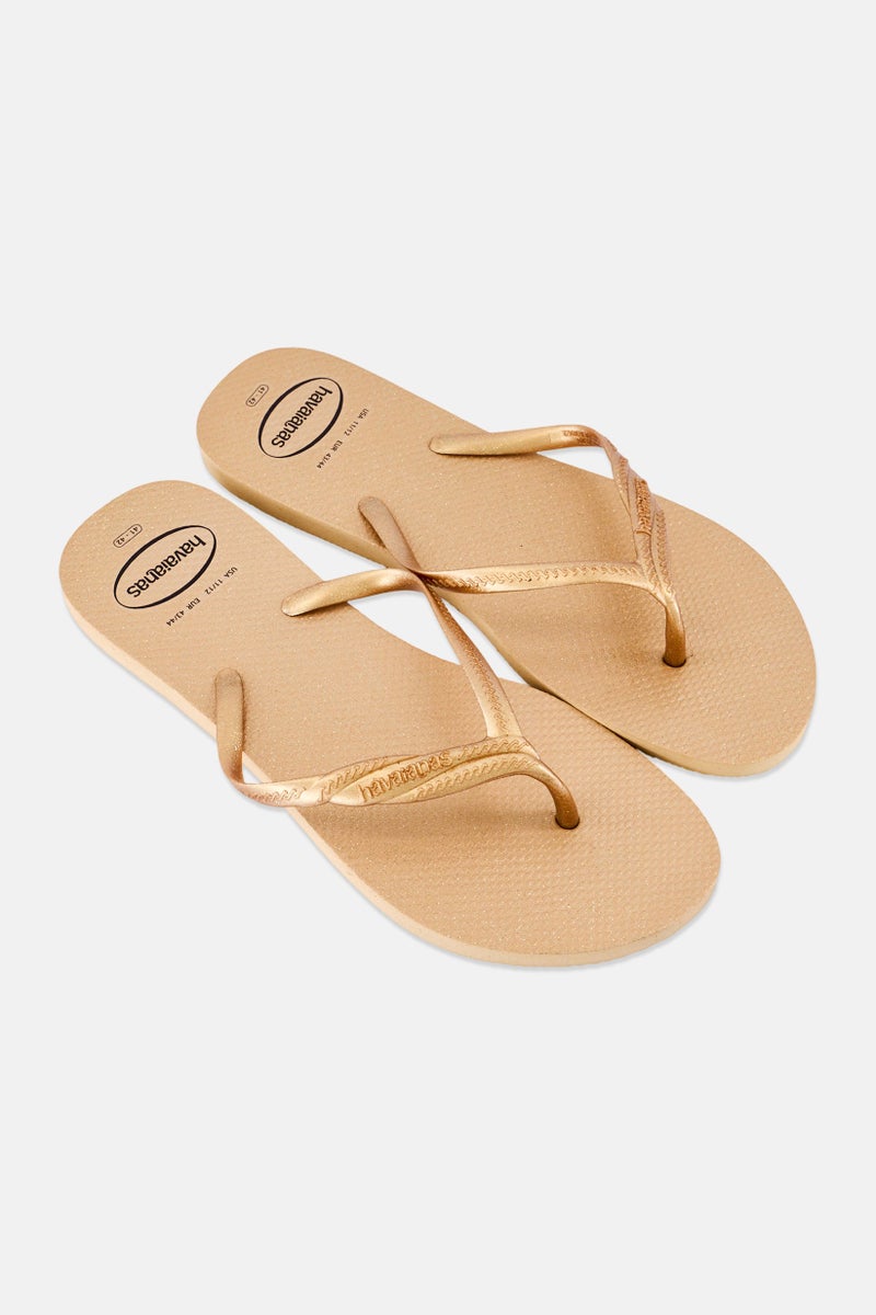 Havaianas Women Fantasia Gloss FC Slip On Slippers, Gold - Image 2