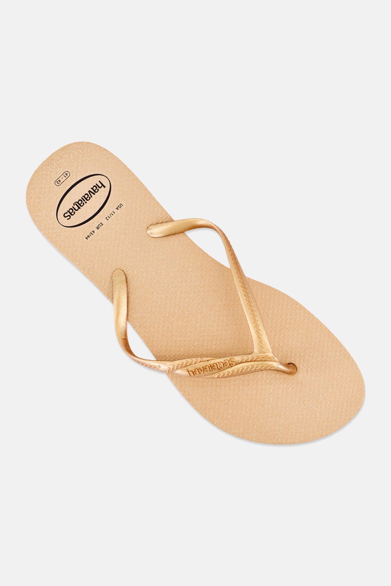Havaianas Women Fantasia Gloss FC Slip On Slippers, Gold - Image 4