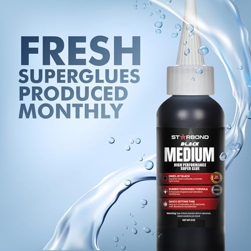 Starbond Black Medium CA Glue, Premium Cyanoacrylate Super Glue, Crack Filler 150 CPS Viscosity, for Woodworking, Woodturning, Carpentry, Guitar, RC, Hobby, 2oz - Image 2
