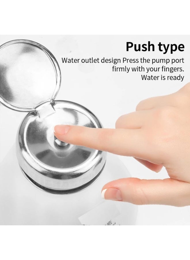 2 Pack Push Down Pump Dispenser Replacement Alcohol Dispenser Cap Lids Metal Flip Cover with Dip Tube for Push Down Alcohol Dispenser Pump Bottle Glass Acetone Pump Dispenser - Image 3