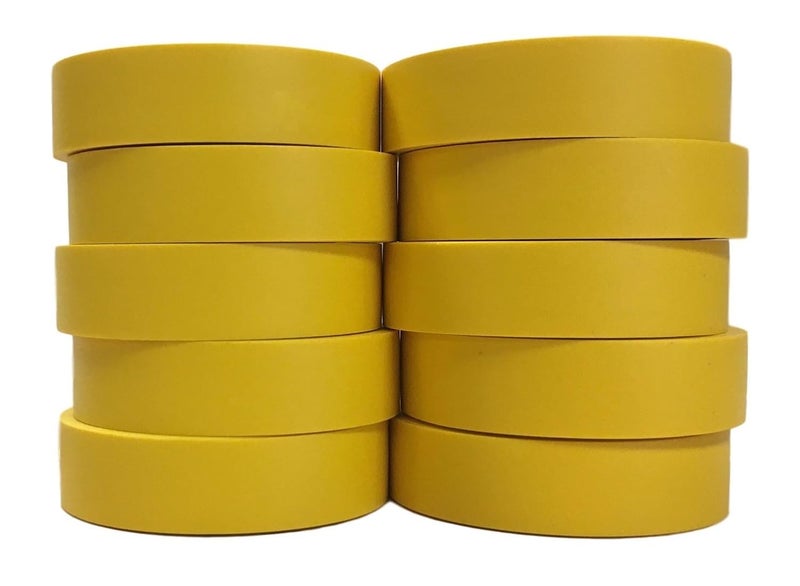 TradeGear Electrical Tape (10PK) Yellow Matte – Waterproof, Flame Retardant, Strong Rubber Based Adhesive, UL Listed – Rated for Max. 600V and 80oC Use – Measures 60’ x 3/4" x 0.07" - Image 1