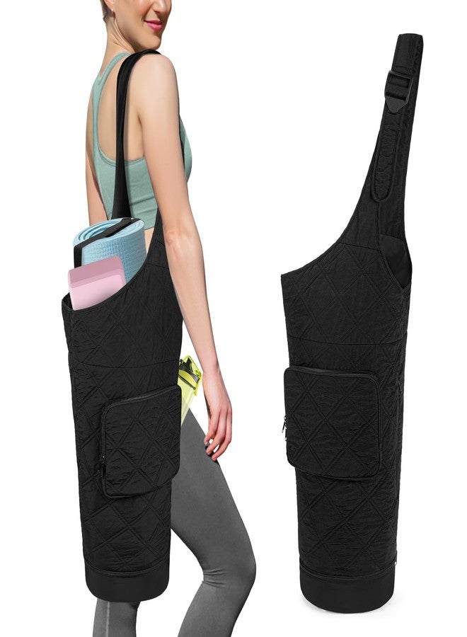 Smasrob Yoga Mat Bag with Wet Pocket, Bottle Pocket and Mat Secure Straps, Yoga Mat Carrier Fits Most Size Mats (Bag Only), Black - Image 1