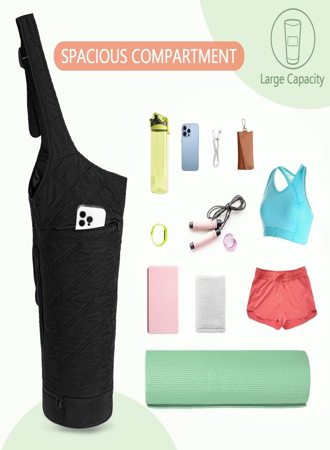 Smasrob Yoga Mat Bag with Wet Pocket, Bottle Pocket and Mat Secure Straps, Yoga Mat Carrier Fits Most Size Mats (Bag Only), Black - Image 3