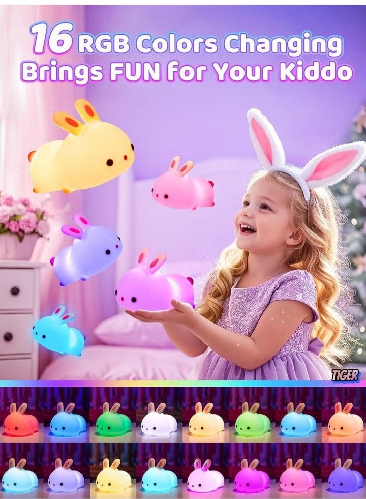 TIGER Cute Bunny Kids Night Light – Soft LED Bunny Lamp for Children, Dimmable & Rechargeable, Perfect for Bedrooms, Nursery, and Sleep, Ideal Gift for Toddlers & Babies - Image 5