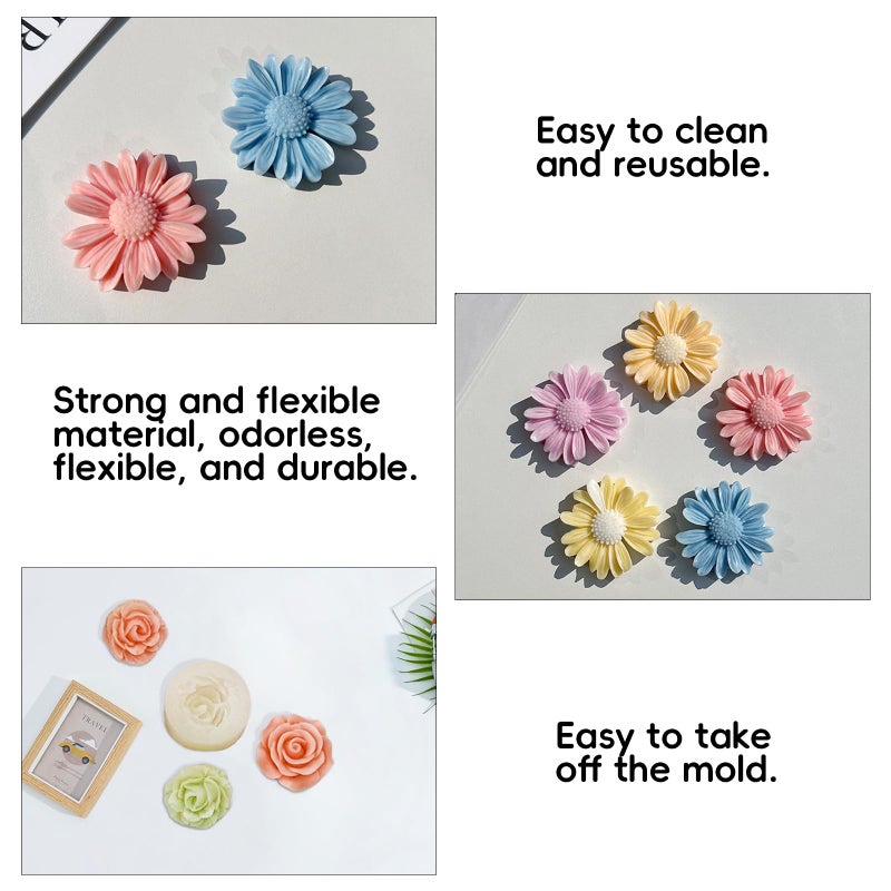 ZPARNO 3 Pack Candle Molds for Candle Making, Moldes para Velas, Flower Molds Silicone Candle Molds for DIY Scented Candle, Soy Wax, Cake, Soap, Resin Casting Craft Making - Image 4