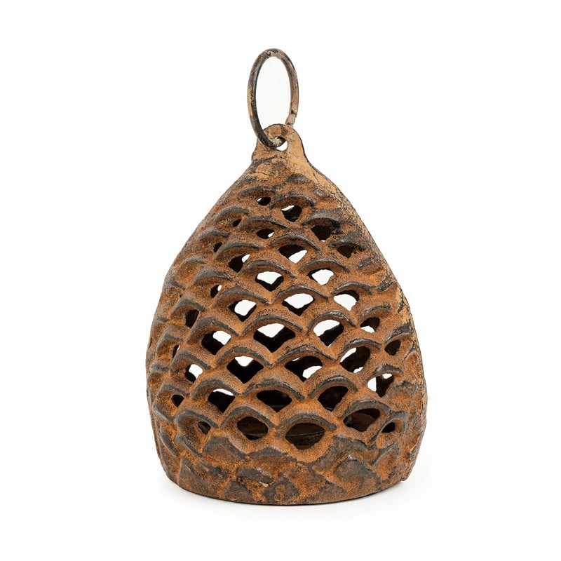Sungmor Cast Iron Pinecone Candle Holder Tabletop Decorative Tealight Lantern Rustic Style Hanging Home Garden Decor Vintage Stand for Votive or Flameless Candles - Image 2