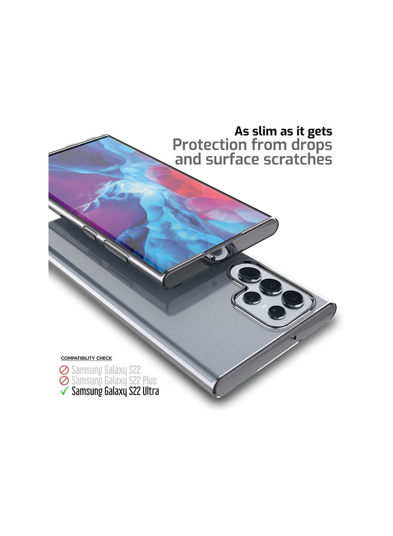 Rock Pow Samsung Galaxy S22 Ultra Case Clear, 1.2 MM Thin Slim Fit Crystal Clear Transparent Anti-Scratch Flexible Soft TPU - Image 2