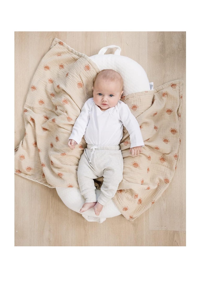 Gonice Baby Blankets for Unisex Boys Girls, Super Soft Nursery Minky Blankets with Muslin Cotton Front and Dotted Fleece Backing, Printed Bed Throws Newborn - Image 5