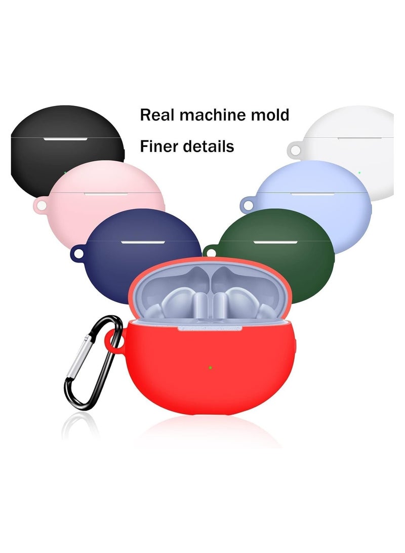 Silicone Case Compatible with Huawei FreeBuds 6i Earbuds, Soft Silicone Protective Case Cover, Shockproof Sleeve with Carabiner For Huawei FreeBuds 6i (Black) - Image 5