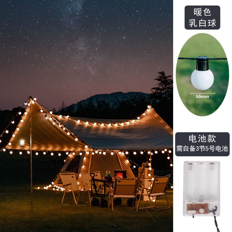 أضواء جو سوق الليل مقاومة للماء أضواء LED كرات كبيرة في الهواء الطلق تخييم خيمة أضواء زخرفية في جميع أنحاء السماء - Image 1