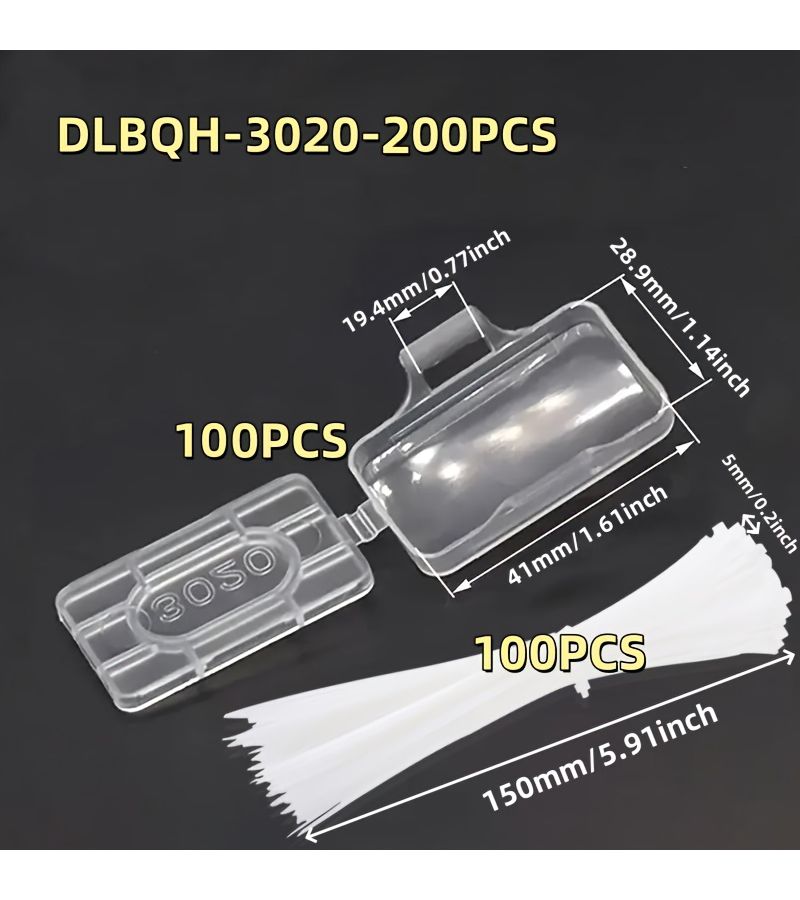 200pcs Reusable Cable Label Set with Zip Ties for Electronics - Image 3