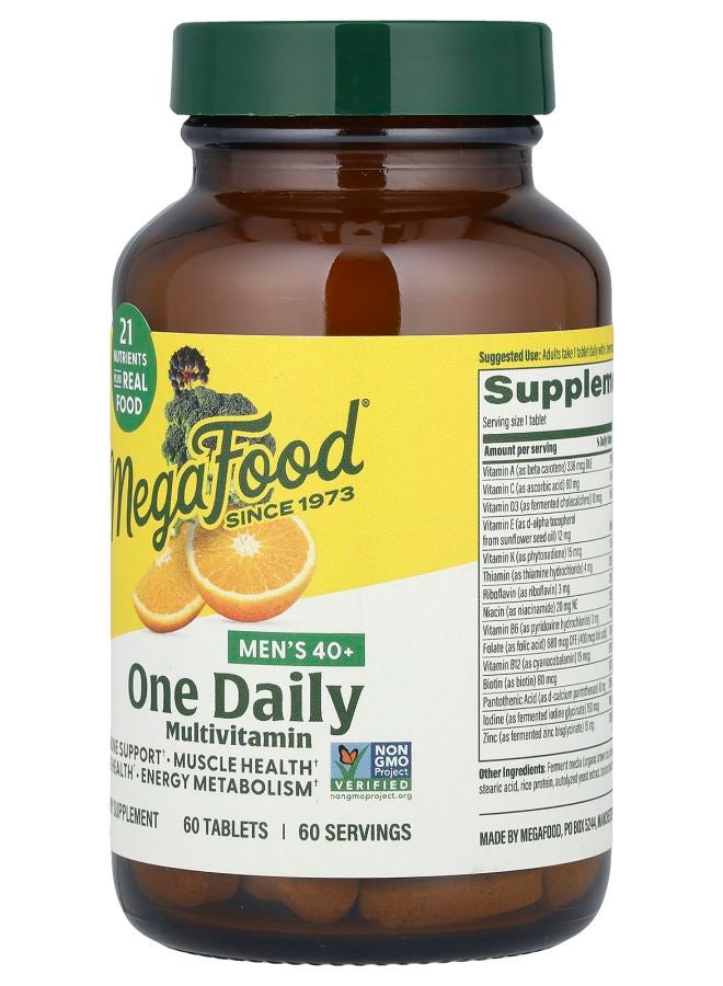 MegaFood Men's 40+ One Daily Multivitamin 60 Tablets - Image 2