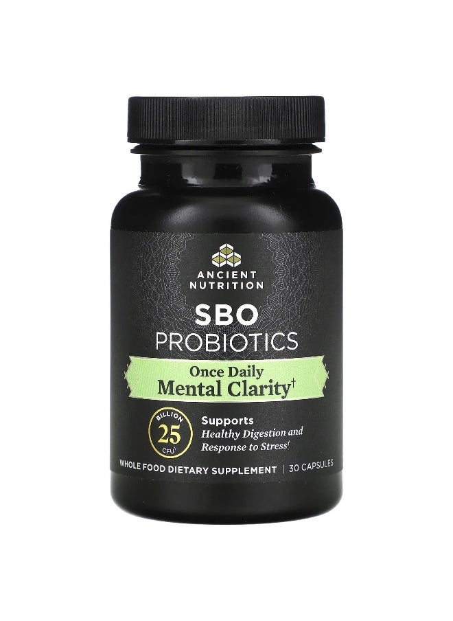 Ancient Nutrition - Ancient Nutrition, SBO Probiotics, Mental Clarity, 25 Billion CFU, 30 Capsules - Image 1