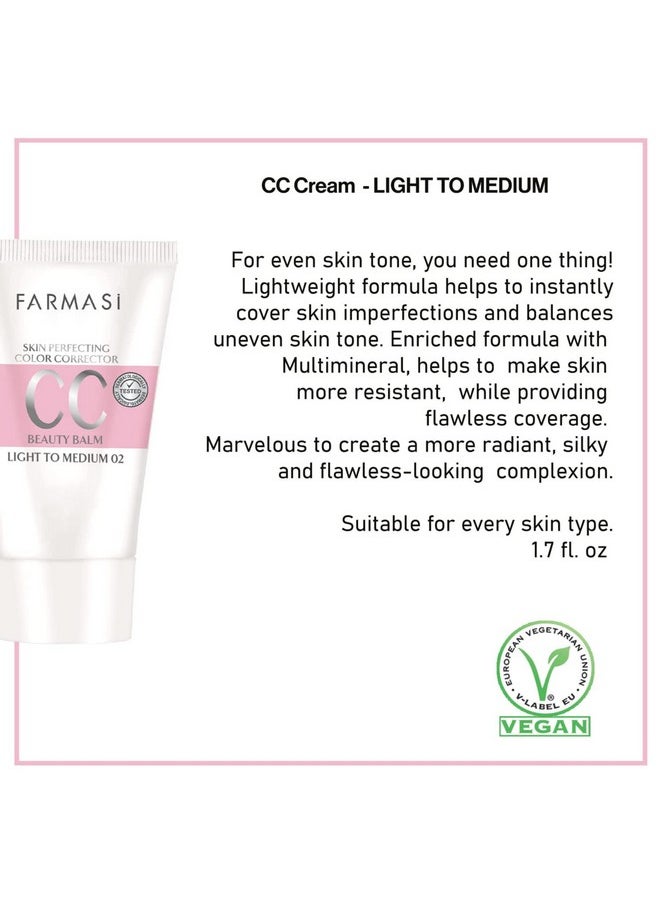 FARMASI - Cc Cream With Multiminerals, Pure, Natural And Flawless Finish, Great Results Every Time, Medium To Full Coverage, Allday Hold, All Skin Types, Spf 25, 1.69 Fl Oz Pack Of 1, Light To Medium - Image 1