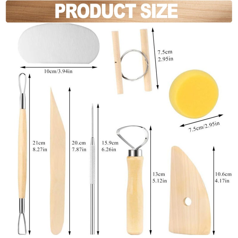 LINPHCEY 8Pcs Clay Sculpting Tools Set Perfect for Polymer Air Dry Modeling Clay Beginners & Professionals Ideal for DIY Pottery & Ceramics Tools for Clay Sculpey Sculpting & Crafting - Image 3
