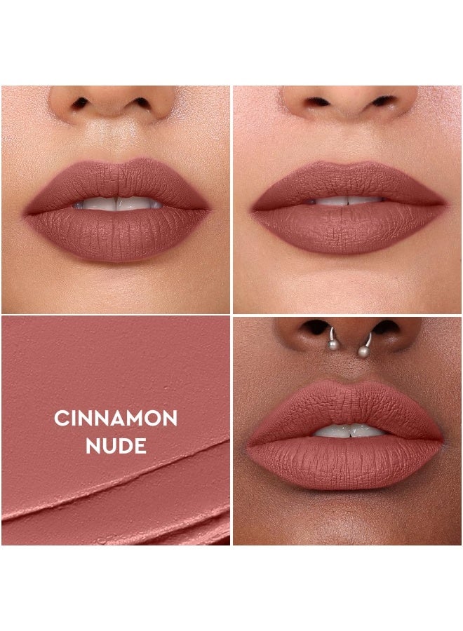 KIRO Airy Matte Liquid Lipstick - Cinnamon Nude (Brown Pink), 5ml | Super-Pigmented, Long-Lasting, hydrating | Waterproof, Smudge-Proof, Lightweight | Infused with Avocado & Apricot Oil - Image 3
