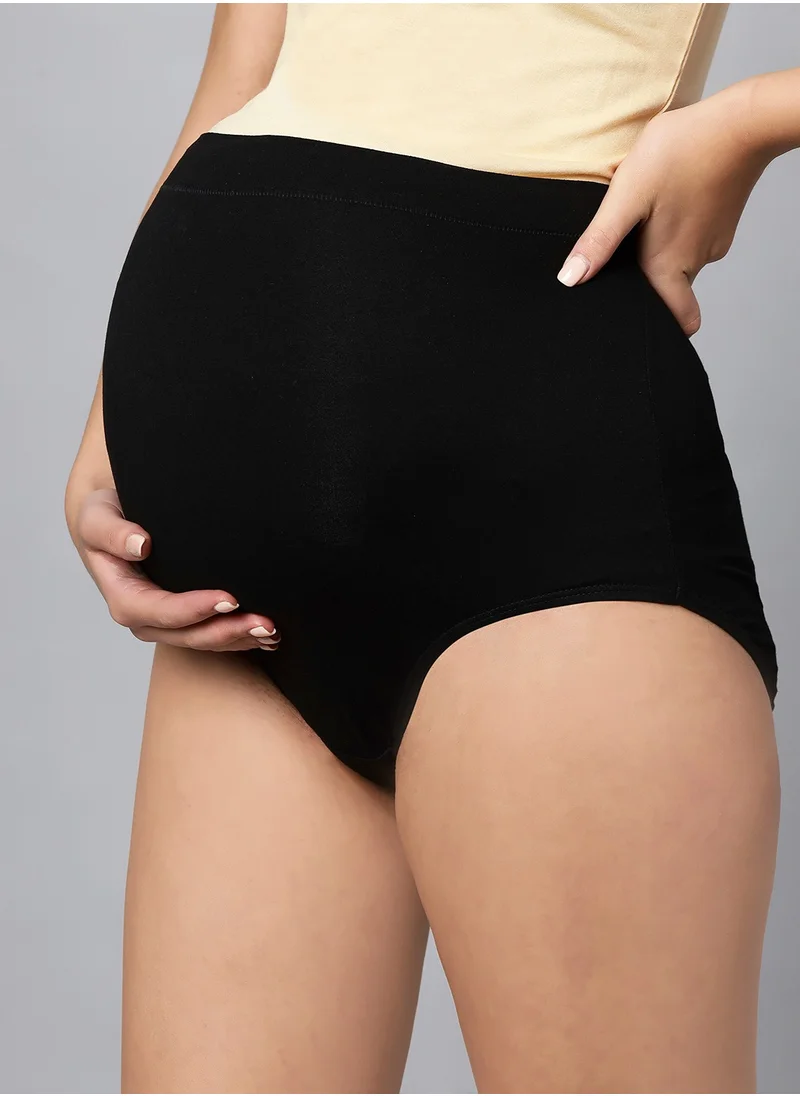 TUMMY Pack of 2 High Waist Bamboo Cotton Pregnancy Pants with Full Belly Support Comfty Breathable for Women Panties