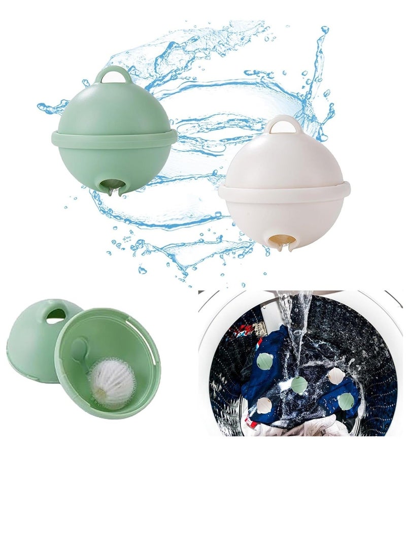 Pet Hair Remover for Laundry, Laundry Balls for Washing Machine, Bell-shaped Washing Machine Hair Catcher Balls, Washing Dryer Balls for Clothing Dog Cat Pet Fur Remover 8PCS (White and Green) - Image 1