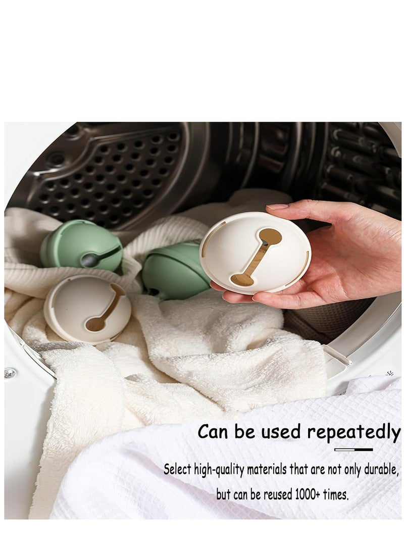 Pet Hair Remover for Laundry, Laundry Balls for Washing Machine, Bell-shaped Washing Machine Hair Catcher Balls, Washing Dryer Balls for Clothing Dog Cat Pet Fur Remover 8PCS (White and Green) - Image 2