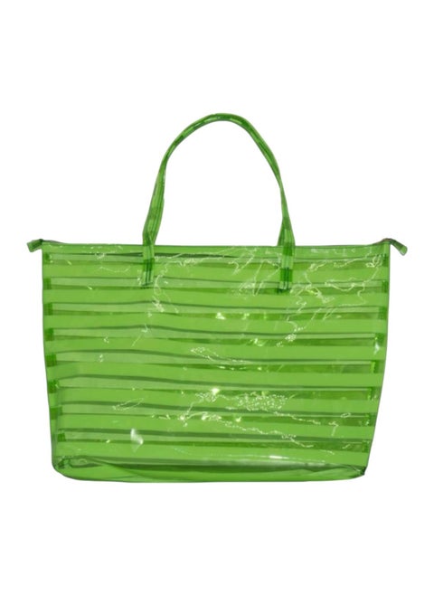 "A stylish and practical summer bag with an eye-catching transparent design. Made of durable, easy-to-clean plastic, it's spacious and lightweight enough to fit all your essentials. It's an ideal choice for beach, summer, and outings with comfort and style. "