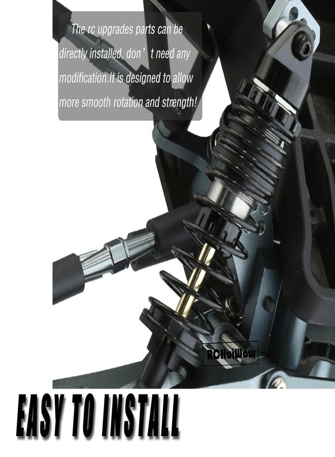 RCHuiWow RC Shocks & Adjustable Turnbuckles Upgrades Part for 1/10 Slash Stampede Rustler Bandit VXL 4X4,Aluminum Front Rear 4PCS Shocks Absorber & 7PCS Turnbuckles Camber Link,Titanium - Image 4