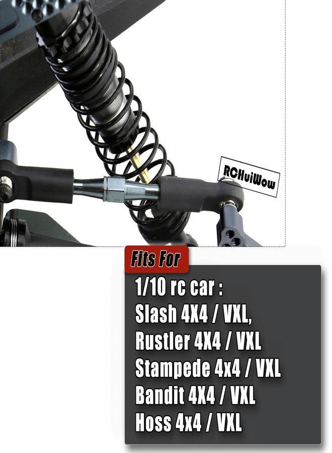 RCHuiWow RC Shocks & Adjustable Turnbuckles Upgrades Part for 1/10 Slash Stampede Rustler Bandit VXL 4X4,Aluminum Front Rear 4PCS Shocks Absorber & 7PCS Turnbuckles Camber Link,Titanium - Image 2