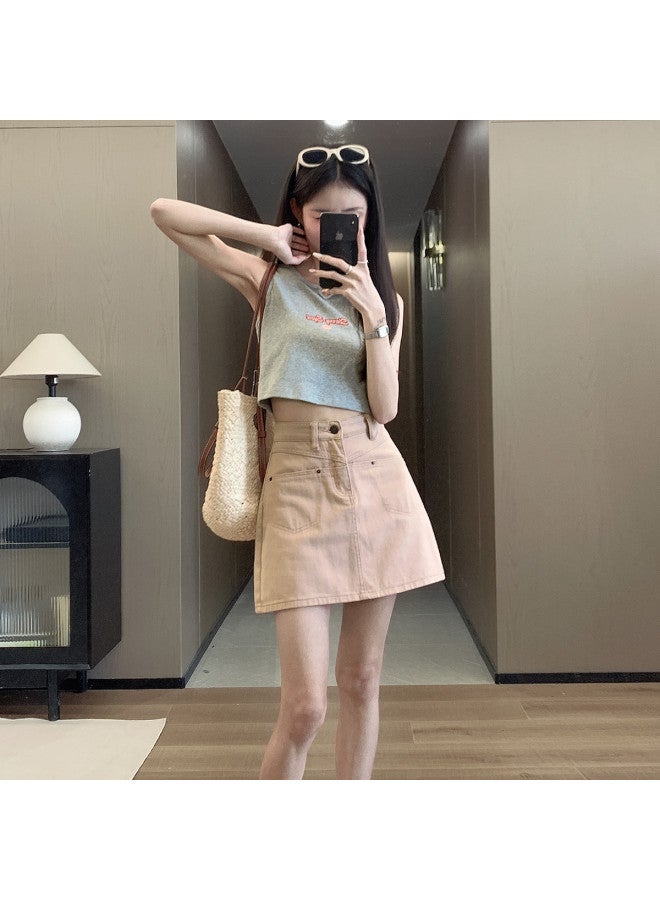 TonLion Women's Summer Round Neck Sleeveless Solid Color V-neck Letter Print Vest - Image 5