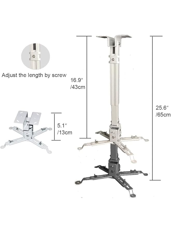 erorex Universal Lcd Dlp Adjustable Projector Ceiling Mount Bracket Compatible With Epson Benq Optoma Projectors And Other Brands Projectors  - Image 2