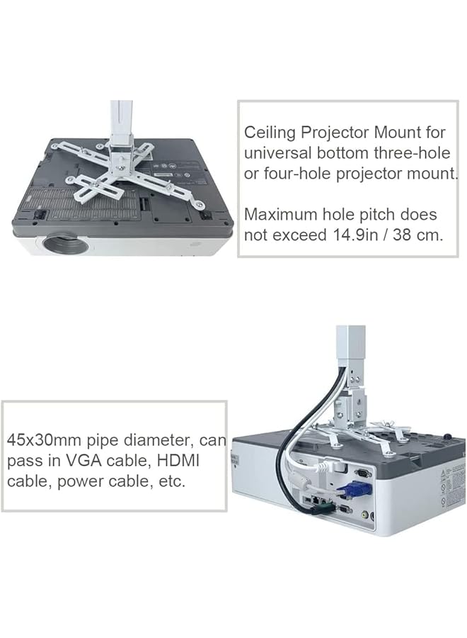 erorex Universal Lcd Dlp Adjustable Projector Ceiling Mount Bracket Compatible With Epson Benq Optoma Projectors And Other Brands Projectors  - Image 3