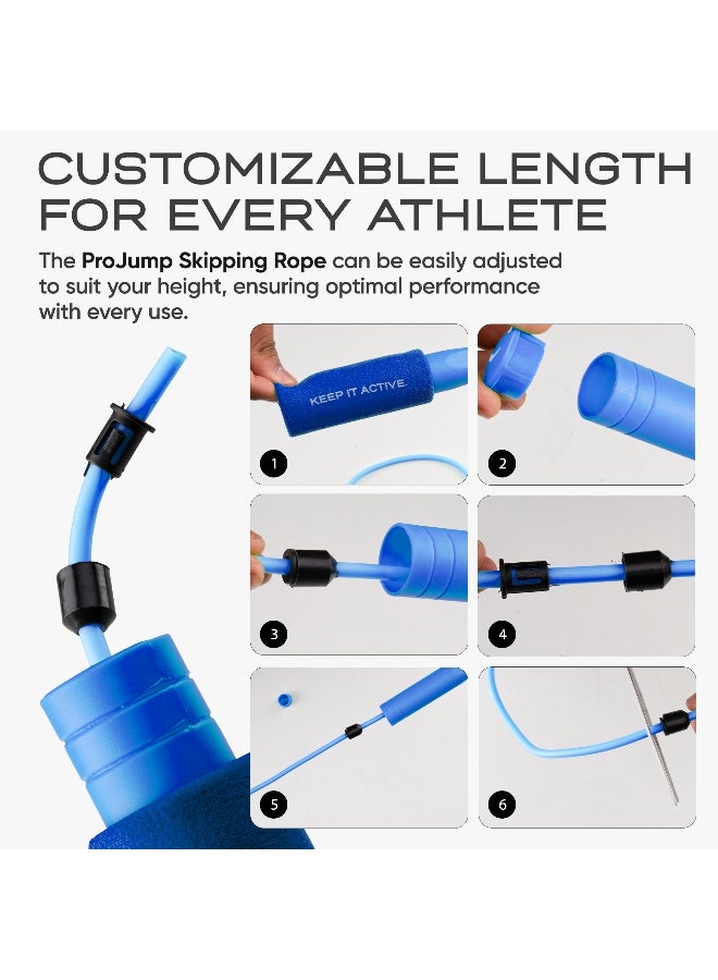 SOLPRO SF071 Jump Rope for Men, Women & Kids|Adjustable Length, TangleFree, Foam Handles|SweatResistant Grip|Ideal for Cardio, Fitness, CrossFit, HIIT, Weight Loss, Home & Gym Workouts (Blue) - Image 5