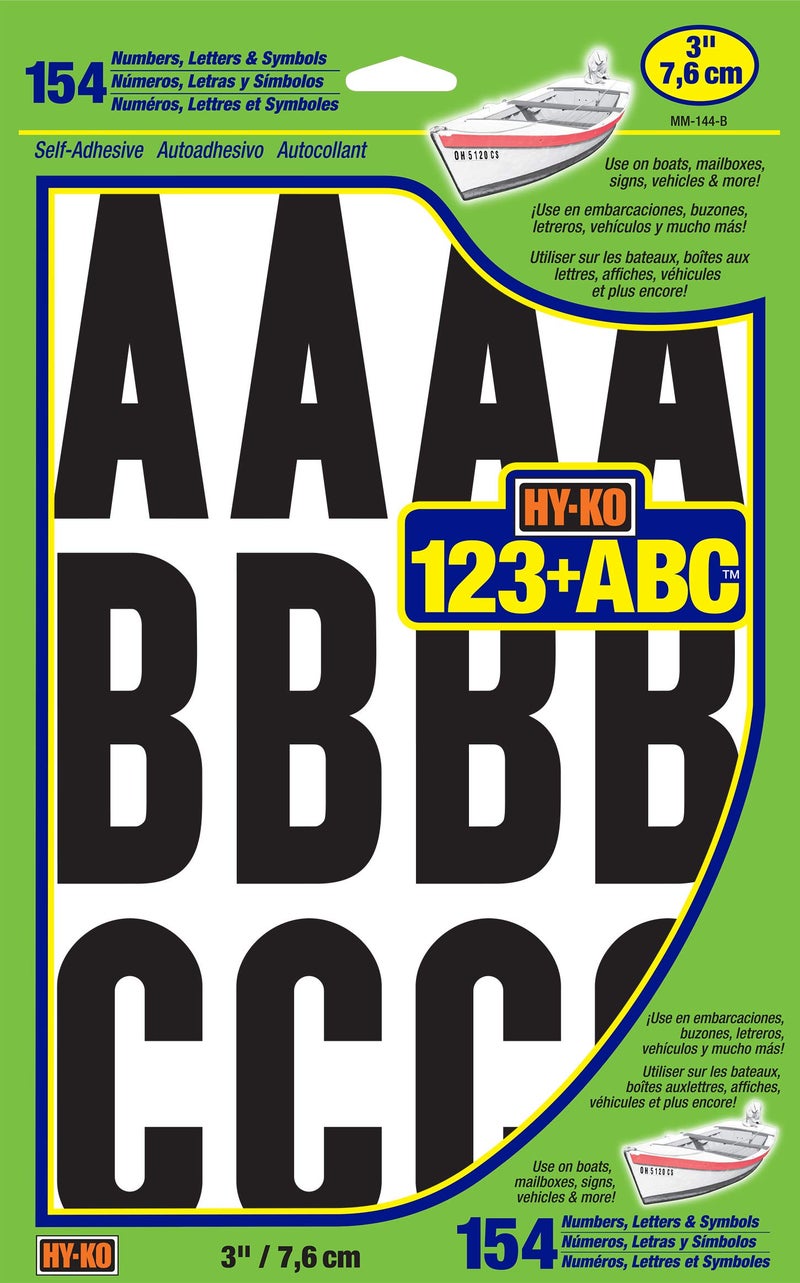 HYKO Products NumberLetters Boat 3in Vinyl NULL 3